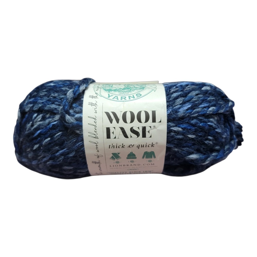 Lion Brand Wool-Ease Thick & Quick River Run Yarn Super Bulky 6 Blue 5oz 87yd